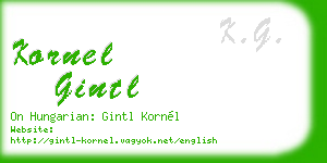 kornel gintl business card