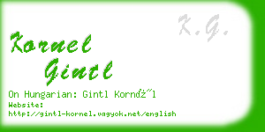 kornel gintl business card